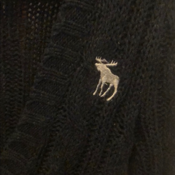 Abercrombie Navy V neck cardigan with white stripe - Picture 3 of 5